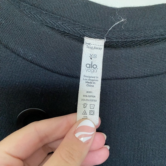 ALO cadence grommet black sweater - Picture 3 of 6